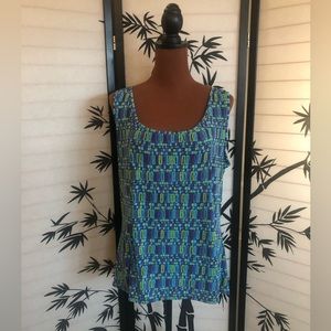 Blue and Green Women’s Knit Tank Top Size XXL